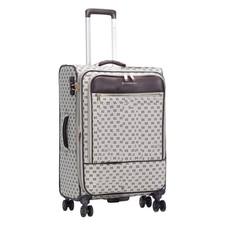 Nagy bőrönd, Bővíthető, PVC, 4 kerekű, Snowball, SW39204, 79 cm, Szürke