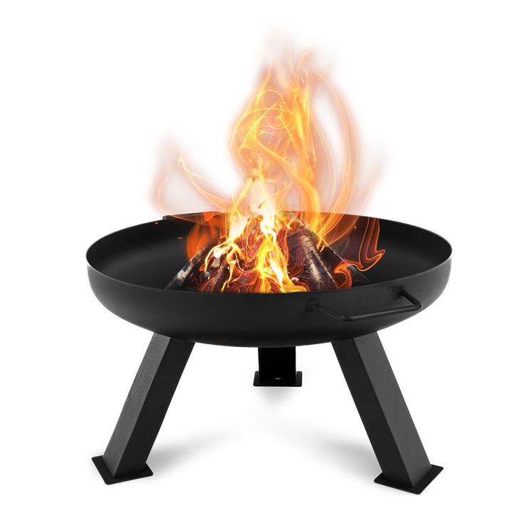 Vatra de foc Lehmann Wyoming, rezistenta 500-600°C, otel acoperit cu pulbere, diametru 60 cm, 6 kg, negru