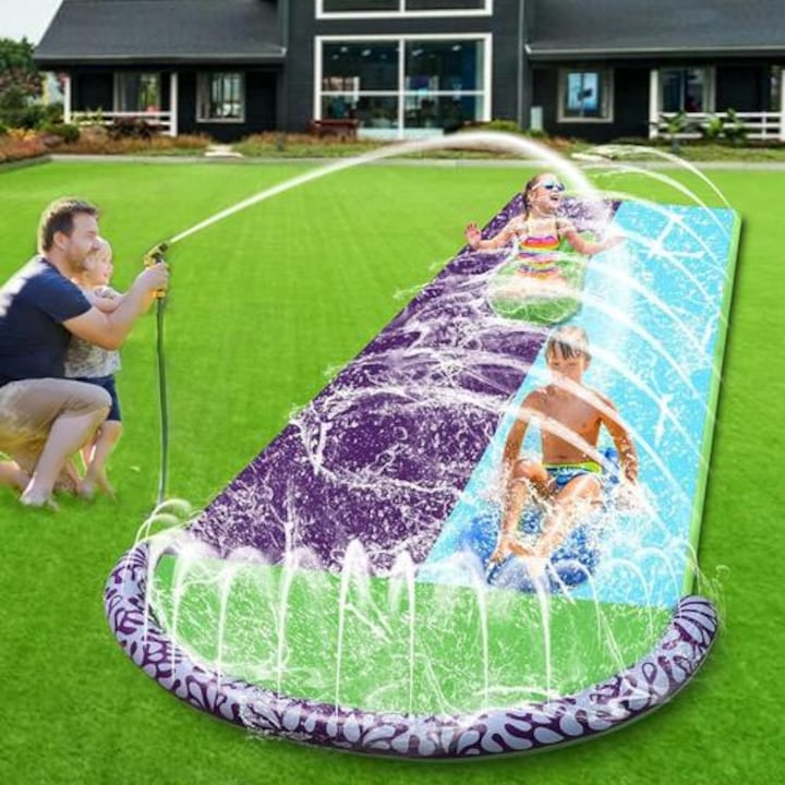 Covoras dublu pentru tobogan cu apa pentru exterior, 4,8 m x 145 cm