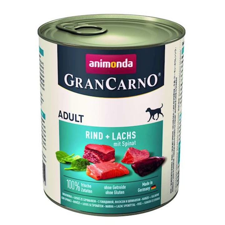 Храна за кучета GranCarno, Animonda, Сьомга със спанак, Възрастни, 800гр