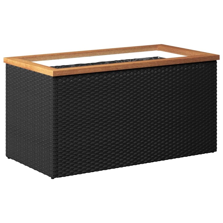 VidaXL fekete polyrattan ültetőláda 80 x 40 x 40 cm 319416