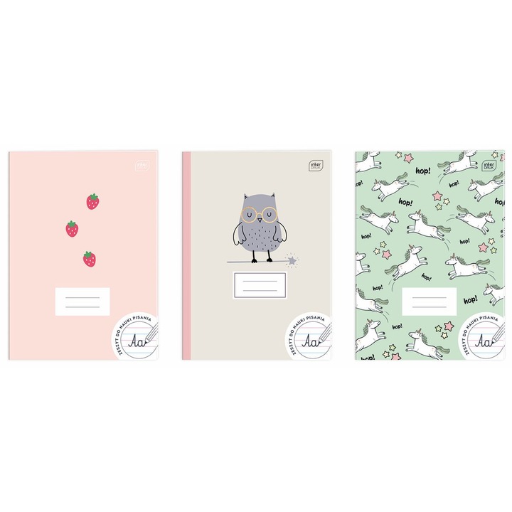 Caiet A4 32k cu linii colorate, set pentru scoala, diverse modele