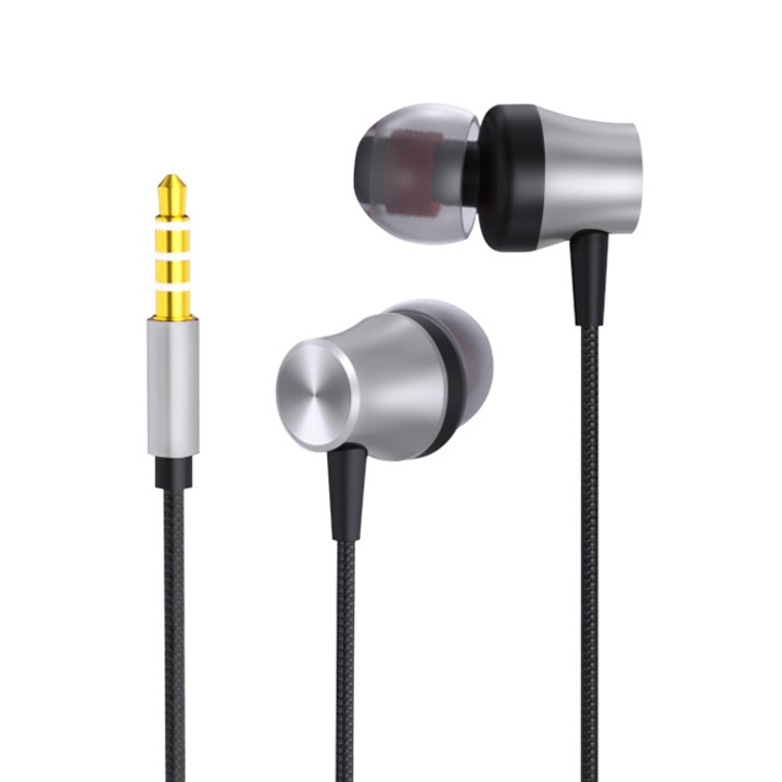 Casti cu microfon, SkyDolphin, SR03, Argintiu