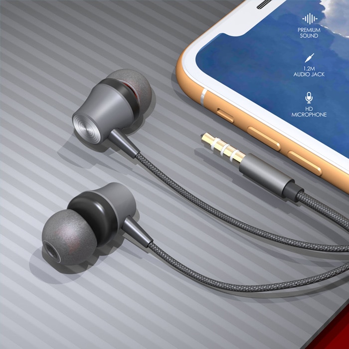 Casti cu microfon, SkyDolphin, SR03, Gri