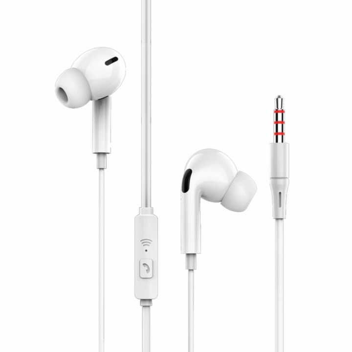 Casti cu microfon, SkyDolphin, SR17, Alb