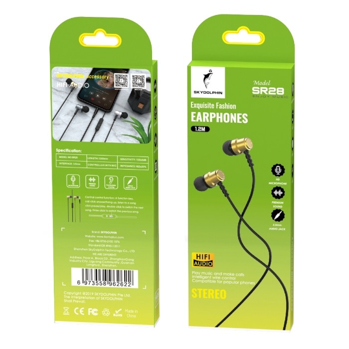 Casti cu microfon, SkyDolphin, SR28, Albastru