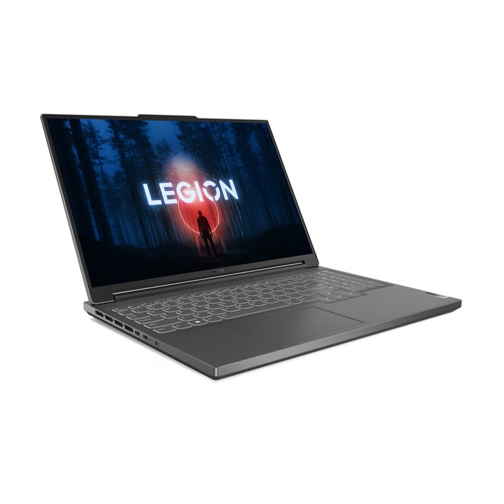 Лаптоп Lenovo Legion Slim 5 16APH8, 82Y9004EBM, 16", AMD Ryzen 5 7640HS (6-ядрен), NVIDIA GeForce RTX 4060 (8GB GDDR6), 16GB 5600MHz (2x8GB) DDR5, Сив