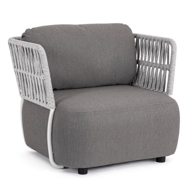 Palmer szürke fehér textil fotel 92x86x79 cm