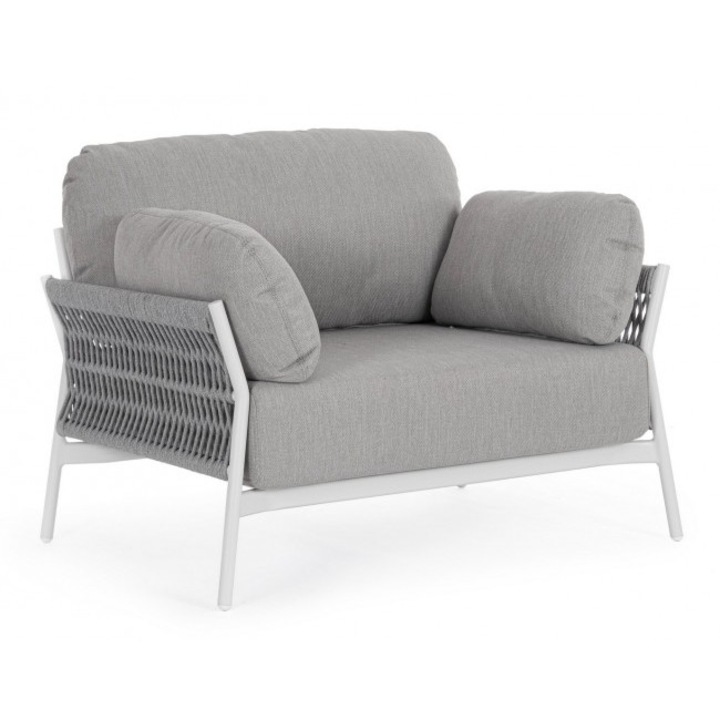 Pardis szürke fehér textil fotel 99x80x77 cm