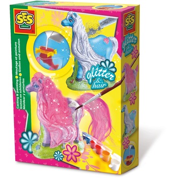 SES Hobby fete - Set creativ mulaj 3D si pictura - Cal cu coama SES Hobby fete - Set creativ mulaj 3D si pictura - Cal cu coama