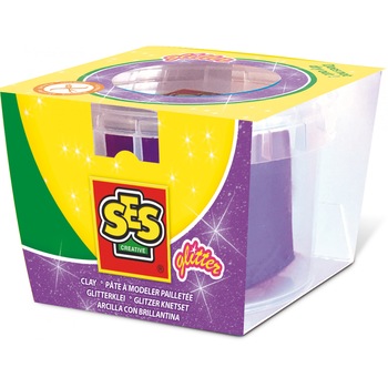 SES Modelaj - Violet cu sclipici (90g) SES Modelaj - Violet cu sclipici (90g)