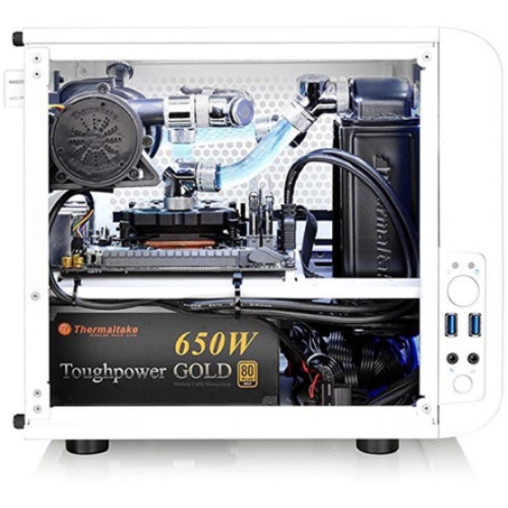 Thermaltake Core V1 Snow Edition táp nélküli Mini-ITX számítógépház fehér (CA-1B8-00S6WN-01)