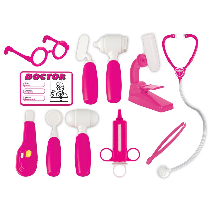 Set de joaca Pilsan - Doctor, roz, 11 accesorii