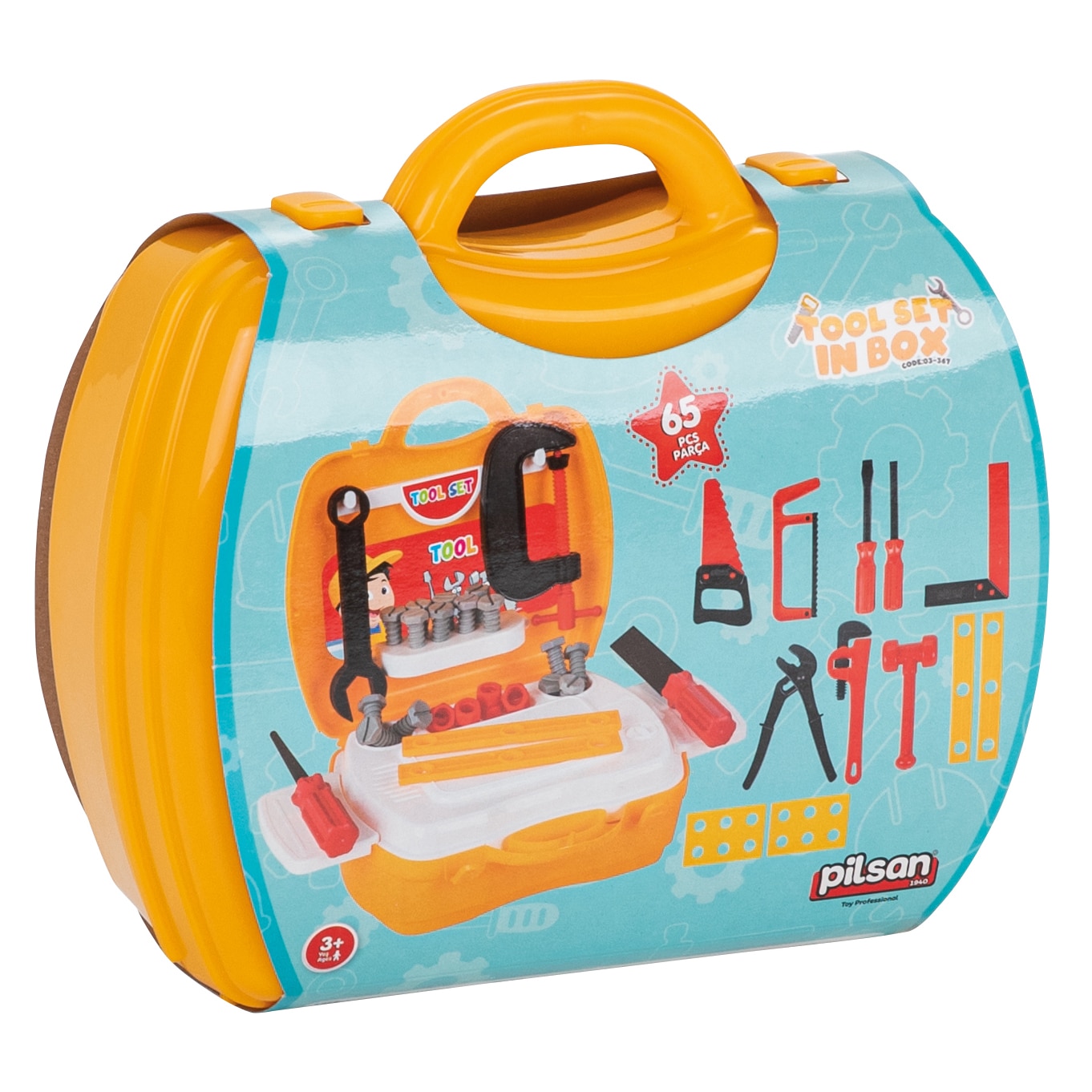 Pilsan Set Di Attrezzi Per Bambini 26 Pezzi Con Borsa – Giocattolo In Plastica Ergonomico – Per Bambini 3+ Anni - 3