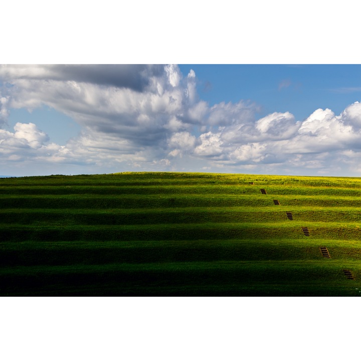 Tablou canvas, Terase pe malul Dunarii, fluviu, 90x60 cm