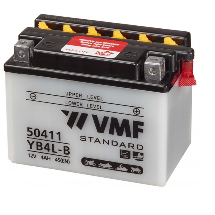 Motorkerékpár akkumulátor VMF 12V 4Ah YB4L-B, standard / hagyományos