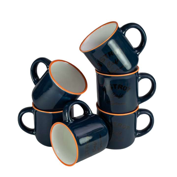 Set 6 cani Bistrot, 120 ml, Albastru