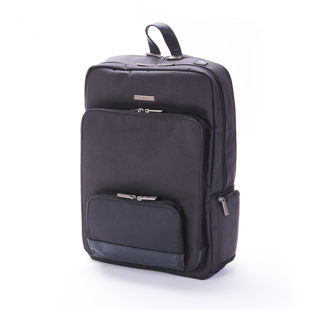 Rucsac barbati, compartiment laptop 17 inch Davidts Mood and Moov, negru, 45x34x23 cm