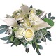 Set 2 lumanari cununie din ceara Naturala, Buchet Mireasa din flori de matase, Cocarda ginere