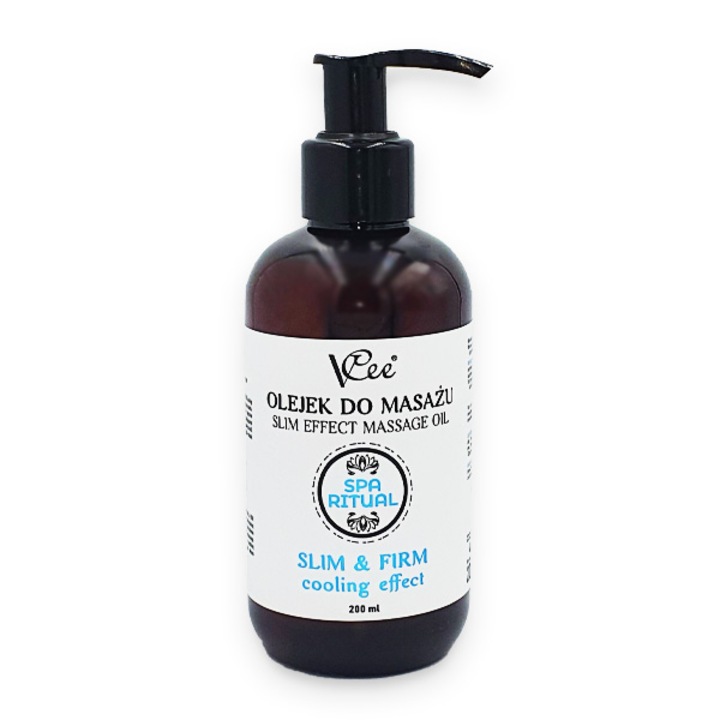Ulei de masaj natural VCee, 200 ml, cu pompa, efect de racire, pentru relaxare musculara, ameliorarea durerilor, recuperare dupa efort fizic intens, revitalizare