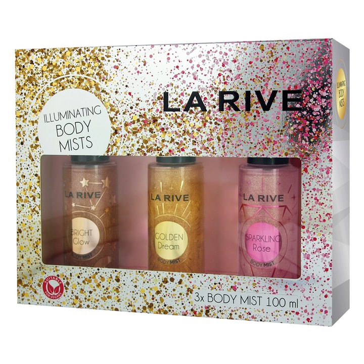 Set spray de corp parfumat cu efect de iluminare La Rive Body Mist, 300 ml