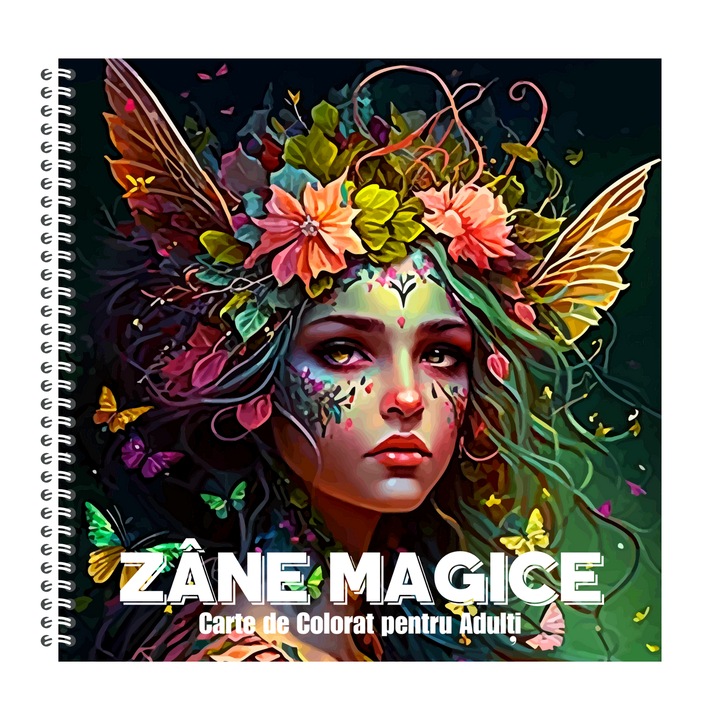 Carte de Colorat pentru Adulti, Zane Magice, 104 Pagini