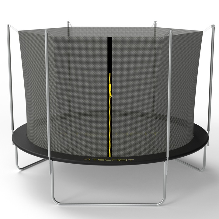 Trambulina pentru Copii TECHFIT® 180 cm, Utilizator 150 kg, plasa siguranta 163 cm, 36 arcuri galvanizate, cadru otel Ø38 mm, saltea PP UV