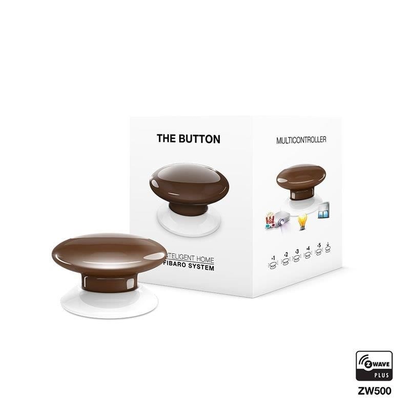 Buton de comanda FIBARO, Z-Wave Plus, wenge, FGPB-101-7