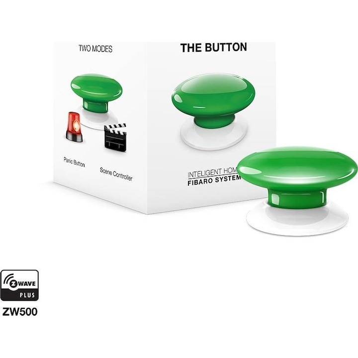 Buton de comanda FIBARO, Z-Wave Plus, verde, FGPB-101-5