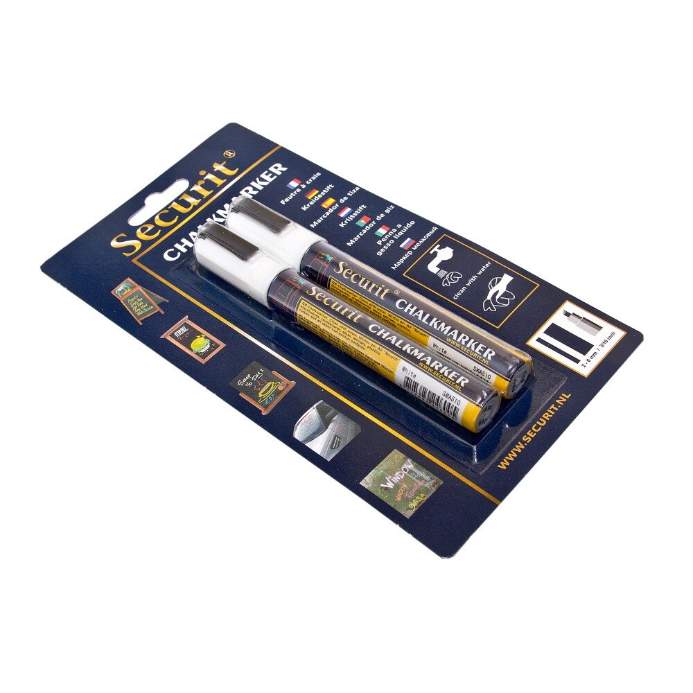 Set 2 markere cu creta lichida Vermes, alb