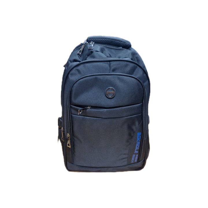 Fekete férfi hátizsák, 4 rekeszes, textil anyag, 20 l, 50x31x20 cm