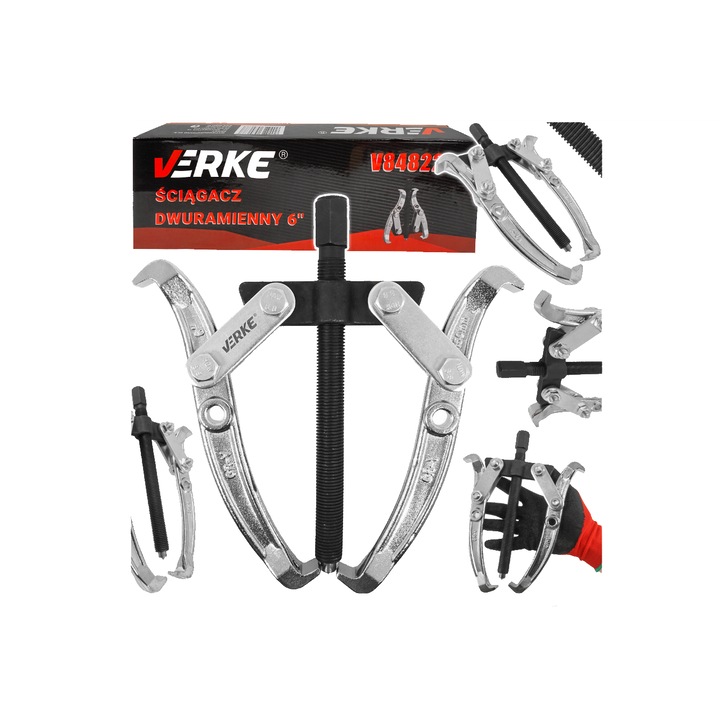 Presa extractor rulmenti 6", 2 brate, Verke, otel CR-V, lungime brat 220mm, cheie 19mm