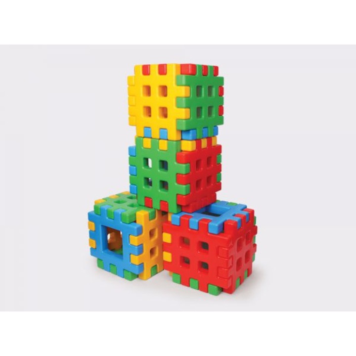 Set 24 blocuri constructie Maxi Waffle, Marioinex, Multicolor