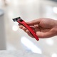 Комплект самобръсначки Bolin Webb, X1 Cooper Red, включва водоустойчив капак и магнитна стойка, съвместим с ножчета Gillette Fusion 5, ергономична дръжка, първокласен дизайн, дълбоко бръснене, червено