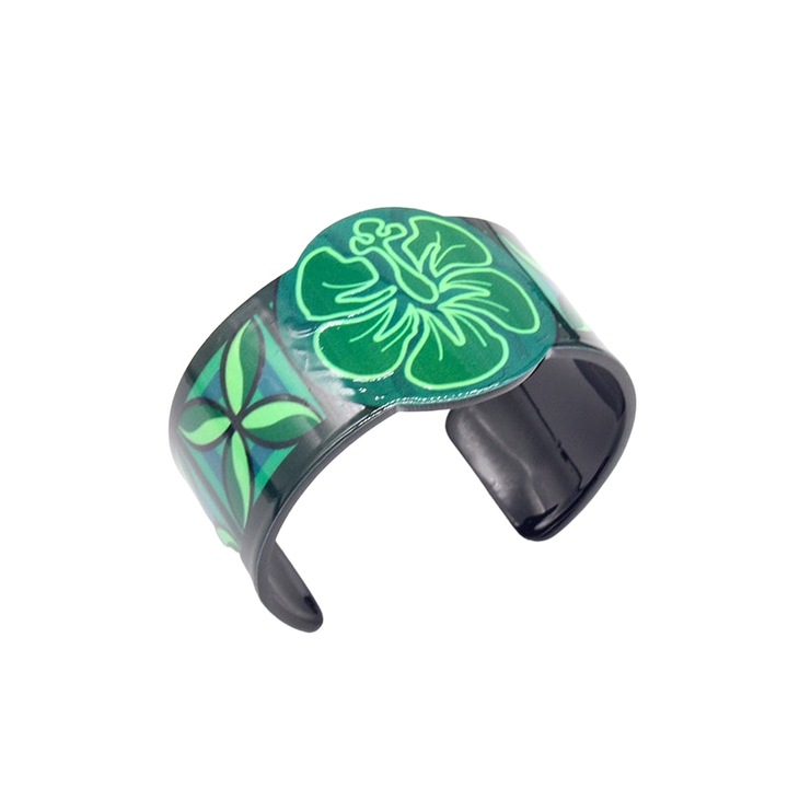 Bratara neagra, cu model floral, Adde C1