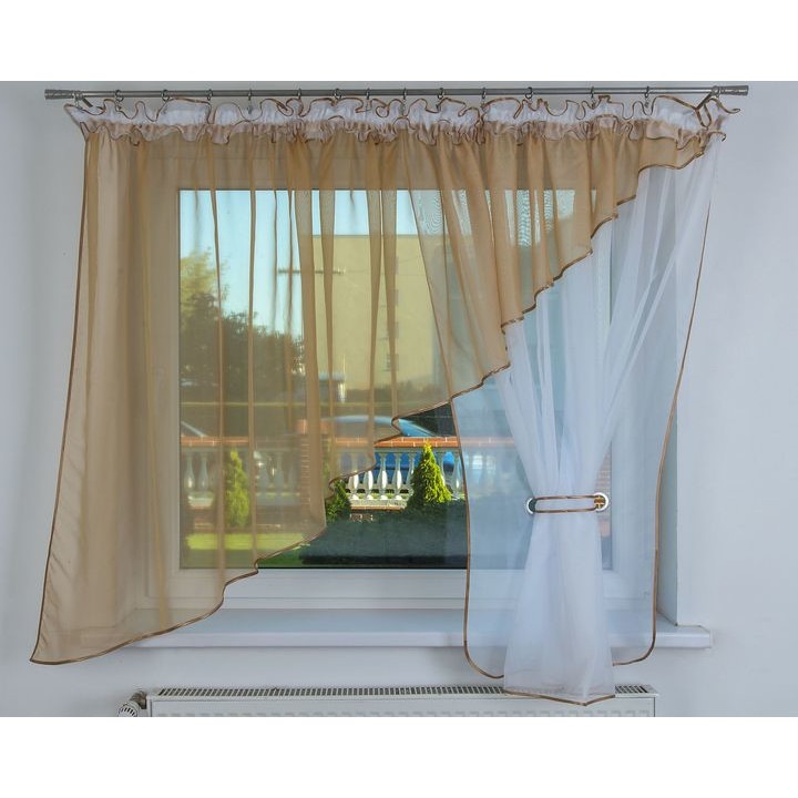 Készre varrt függöny Katalónia, 400 x 155 cm, Bézs