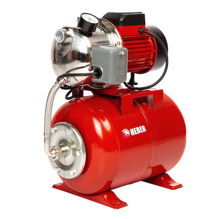Hidrofor de mare putere Heber®, AUTOJS80, 24L, 1000W, 50l/min, H refulare 40m, pompa din fonta si inox