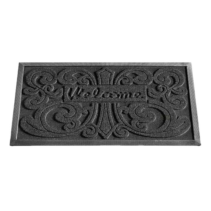 Bejárati szőnyeg, tartós, gumi és polietilén, DM20, BARNA, 60 X 40 cm