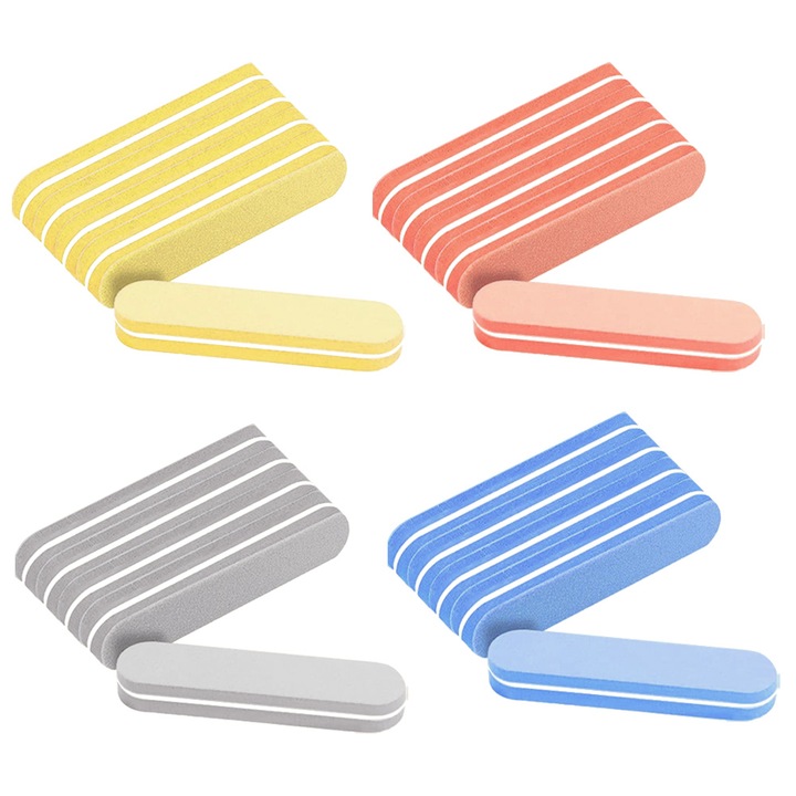 YANYXR BST3018439 körömreszelő, mini kétoldalas, újrafelhasználható, smirgli szivacs, többszínű, 20 db-os szett