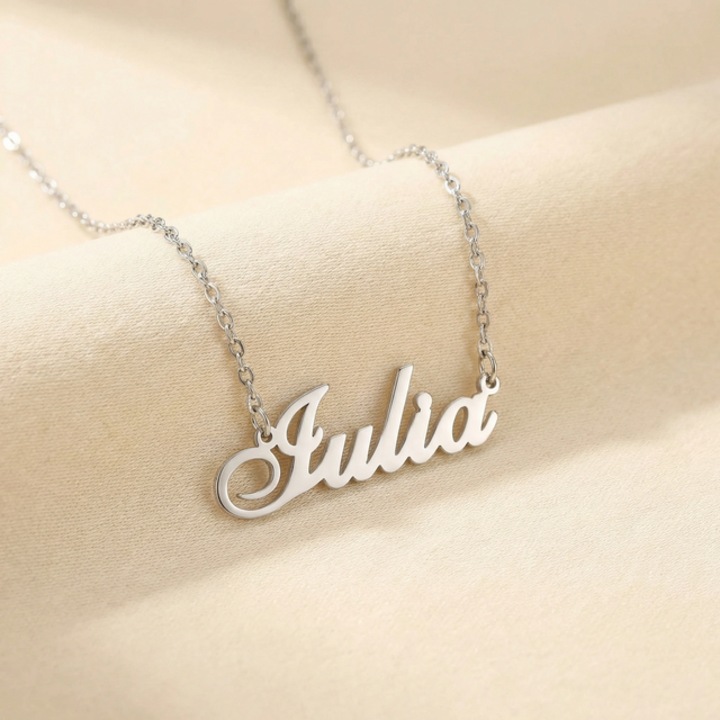 Lantisor din argint rodiat cu nume, Iulia, ARTOR LN103