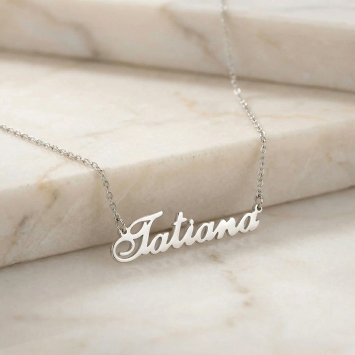 Lantisor din argint rodiat cu nume, Tatiana, ARTOR LN94