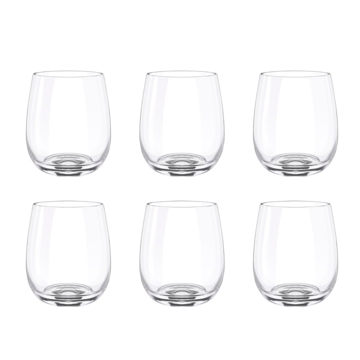 Комплект чаши за уиски 370 мл, стъкло, 6 бр