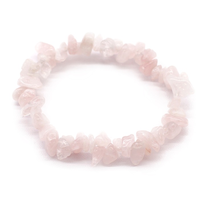 Bratara elastica, Silver Berry, Pietre Semipretioase - Cuart Roz