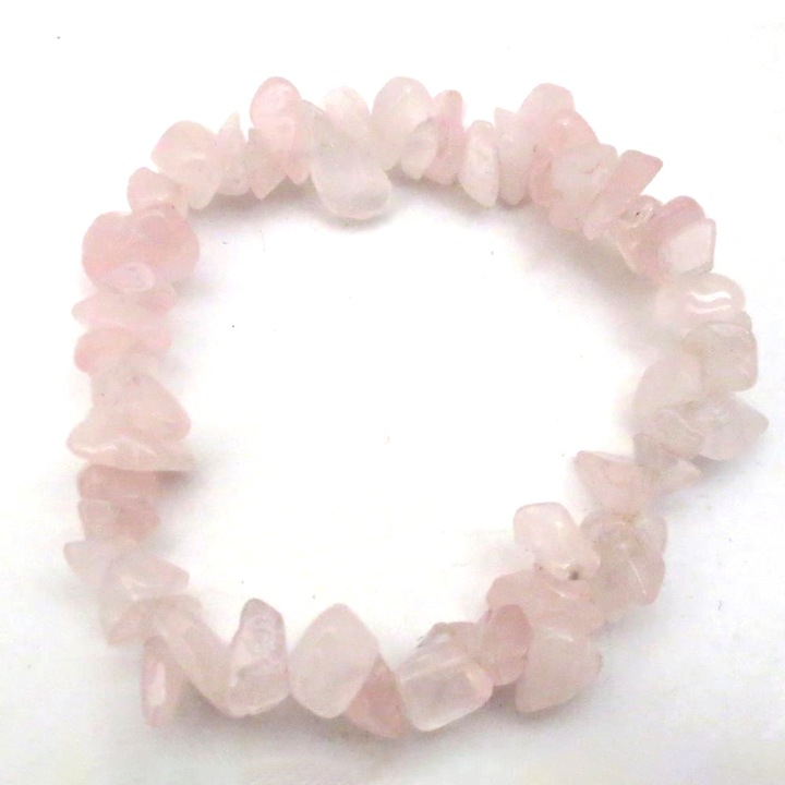Bratara elastica, Silver Berry, Pietre Semipretioase - Cuart Roz