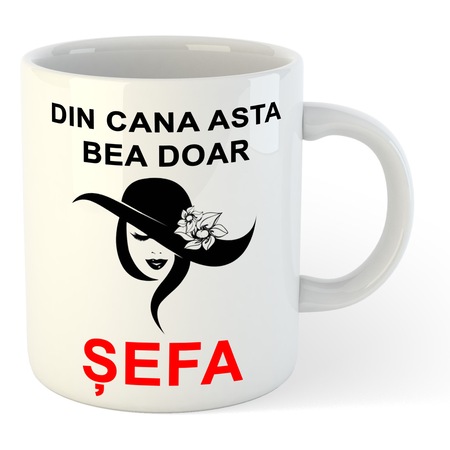 Cană personalizată «Din cana asta bea doar șefa», 325 ml