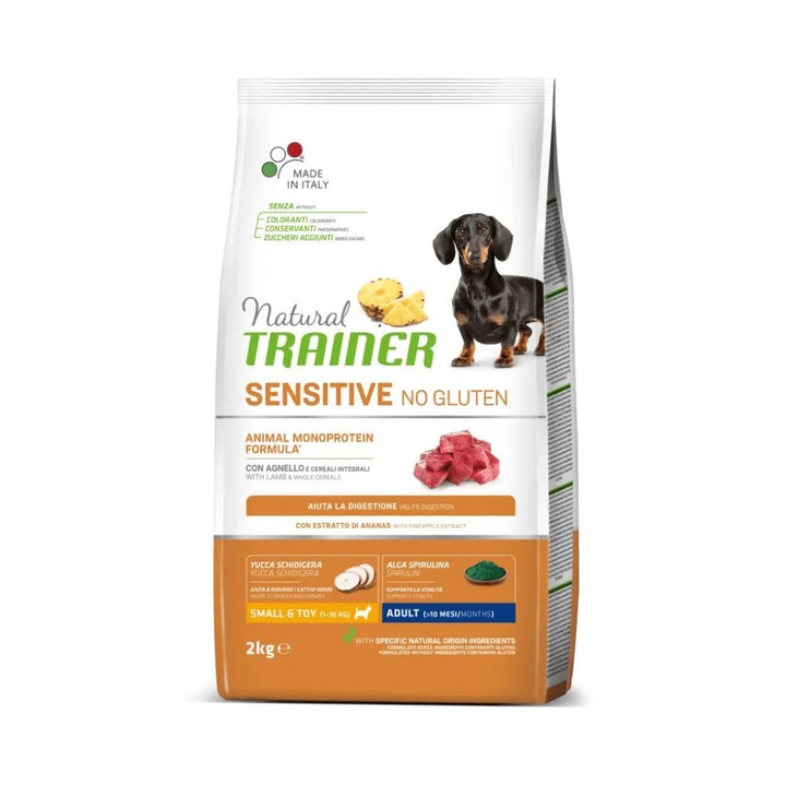 Суха храна за кучета Natural Trainer Dog Sensitive Gluten Free Mini Adult Lamb, 2 кг