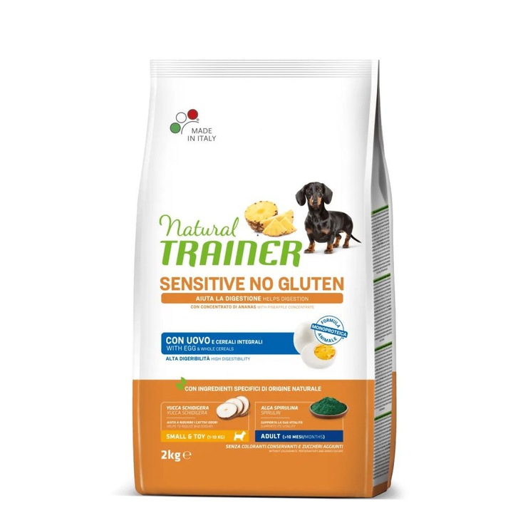 Суха храна за кучета Natural Trainer Dog Sensitive Gluten Free Mini Adult с яйце, 2 кг