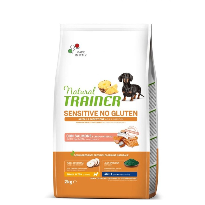 Суха храна за кучета Natural Trainer Dog Sensitive Gluten Free Mini Adult Salmon, 2 кг