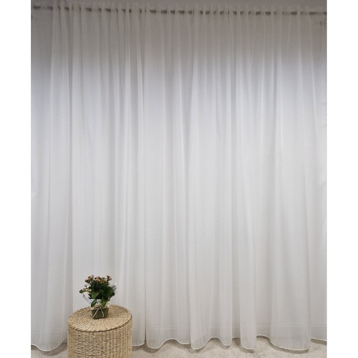 Perdea Matase Alb-Crem, 400 x 230