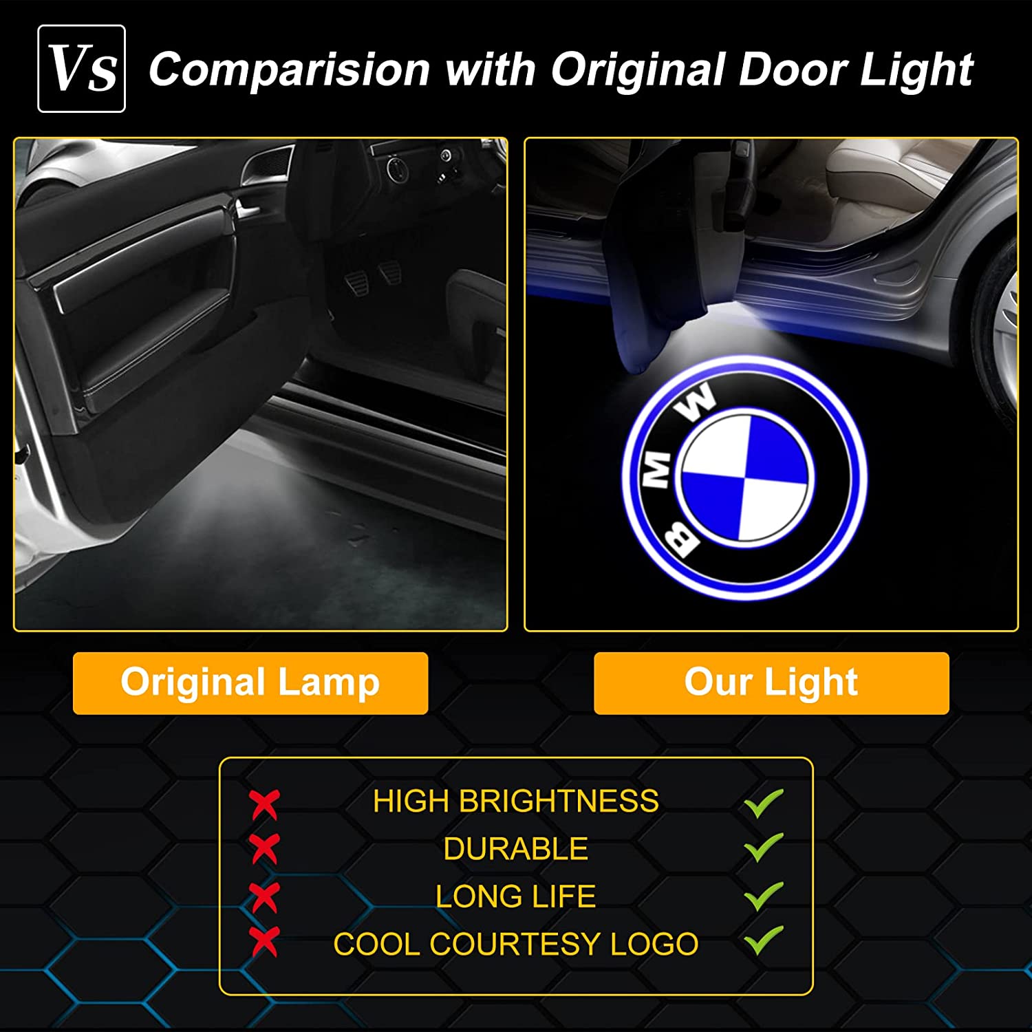 2Pcs Auto Tür Willkommen LED Projektor Laser Logo Tür Licht Für